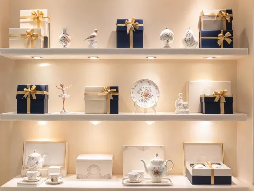 Luxury retail gift shelf