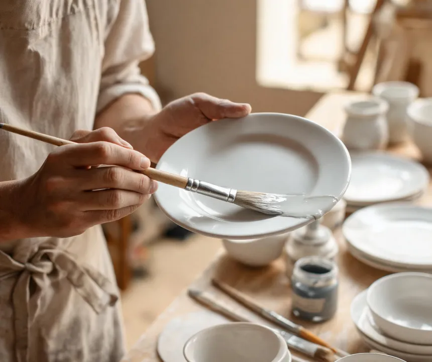 Porcelain craftsmanship closeup